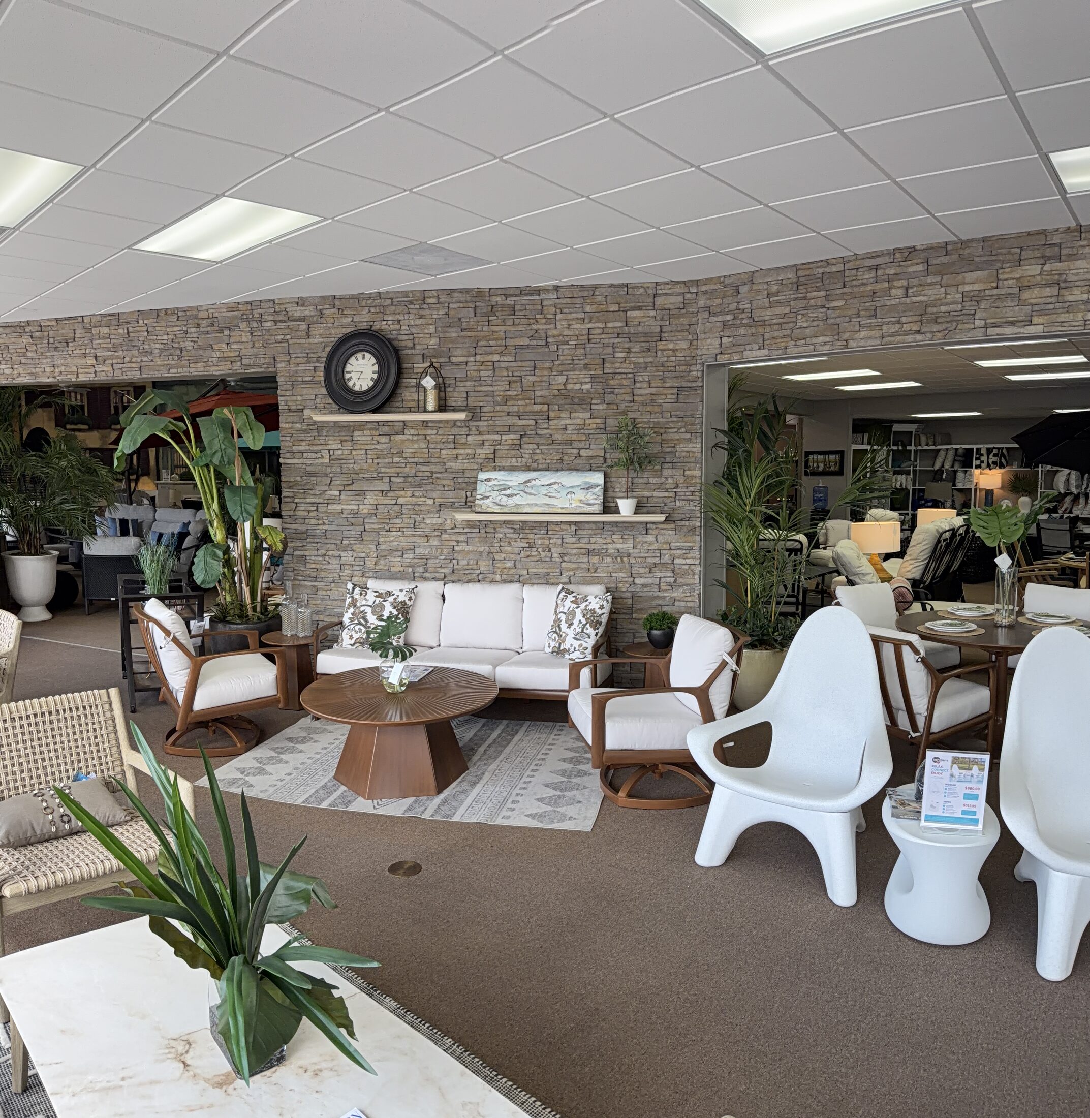 Outdoor cushions and fabrics at the Patio Style showroom