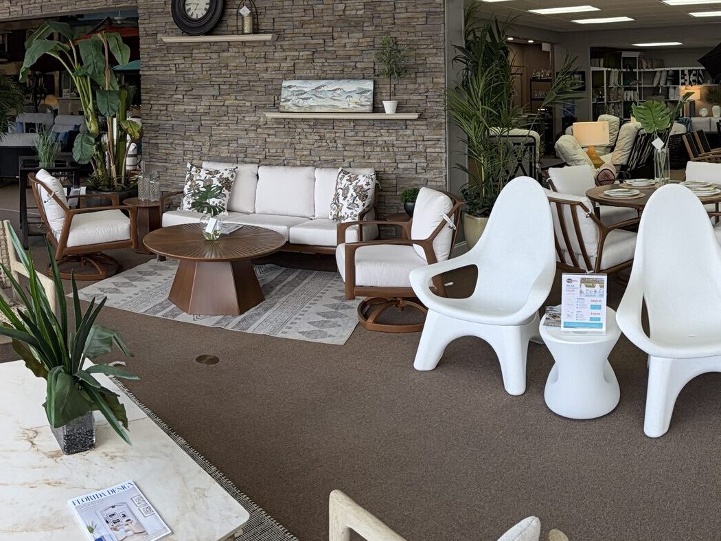Outdoor sofa at the Patio Style showroom