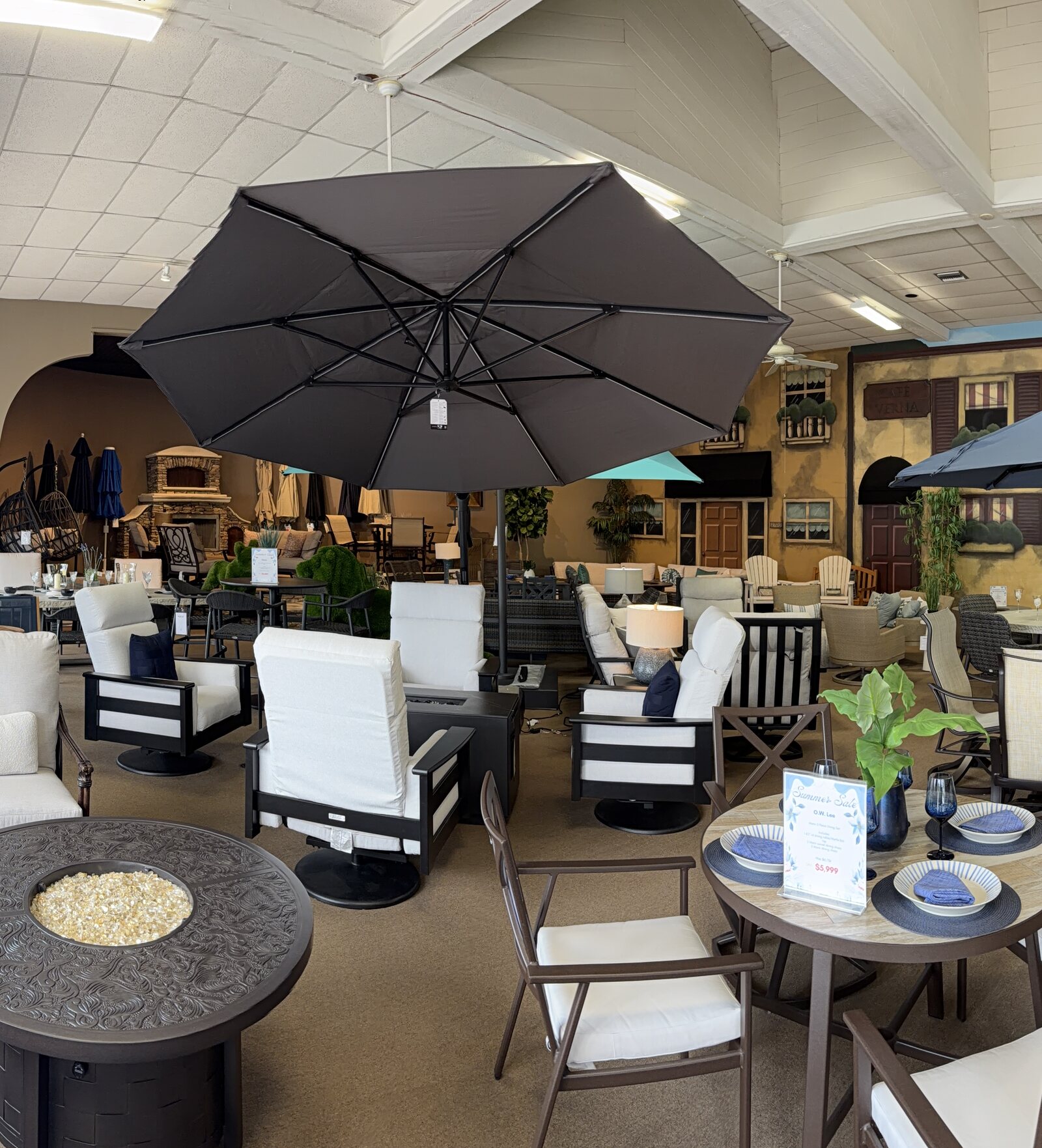 Patio umbrellas at the Patio Style showroom